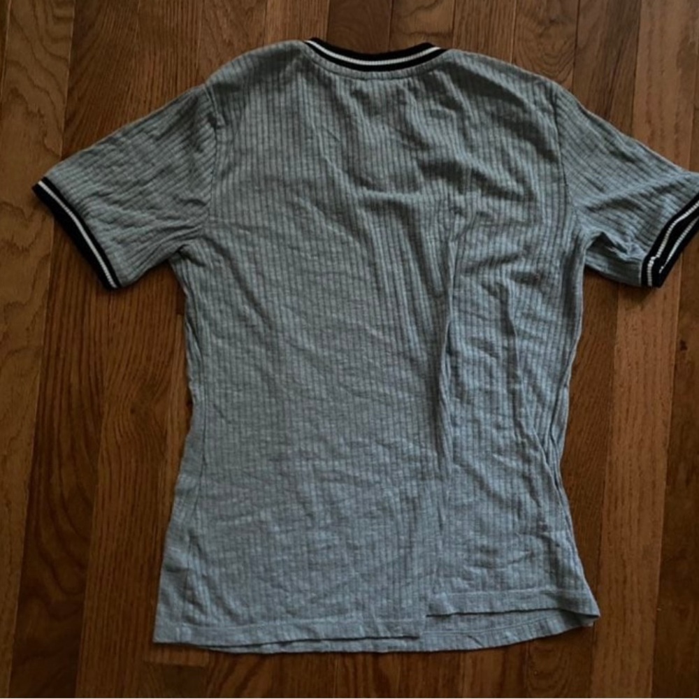 Gray Ribbed Tee - Picture 2 of 4